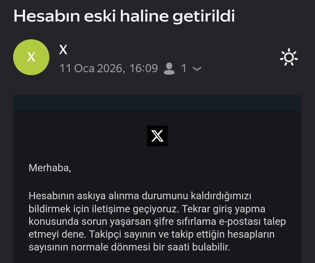 Hamdulah_ER's tweet image. 🙋🏻‍♂️ Selamün aleyküm.

Hiç ummadığım bir anda hesabımın tekrar açıldığına dair bir mail aldım. Fakat hala bazı kısıtlamalar ile karşı karşıyayım. Bazı özellikleri kullanamıyor ve aramada sansürle karşılaşıyorum.

Yorum, RT, beğeni ve takiplerinizle desteklerinizi talep ederim. 💐