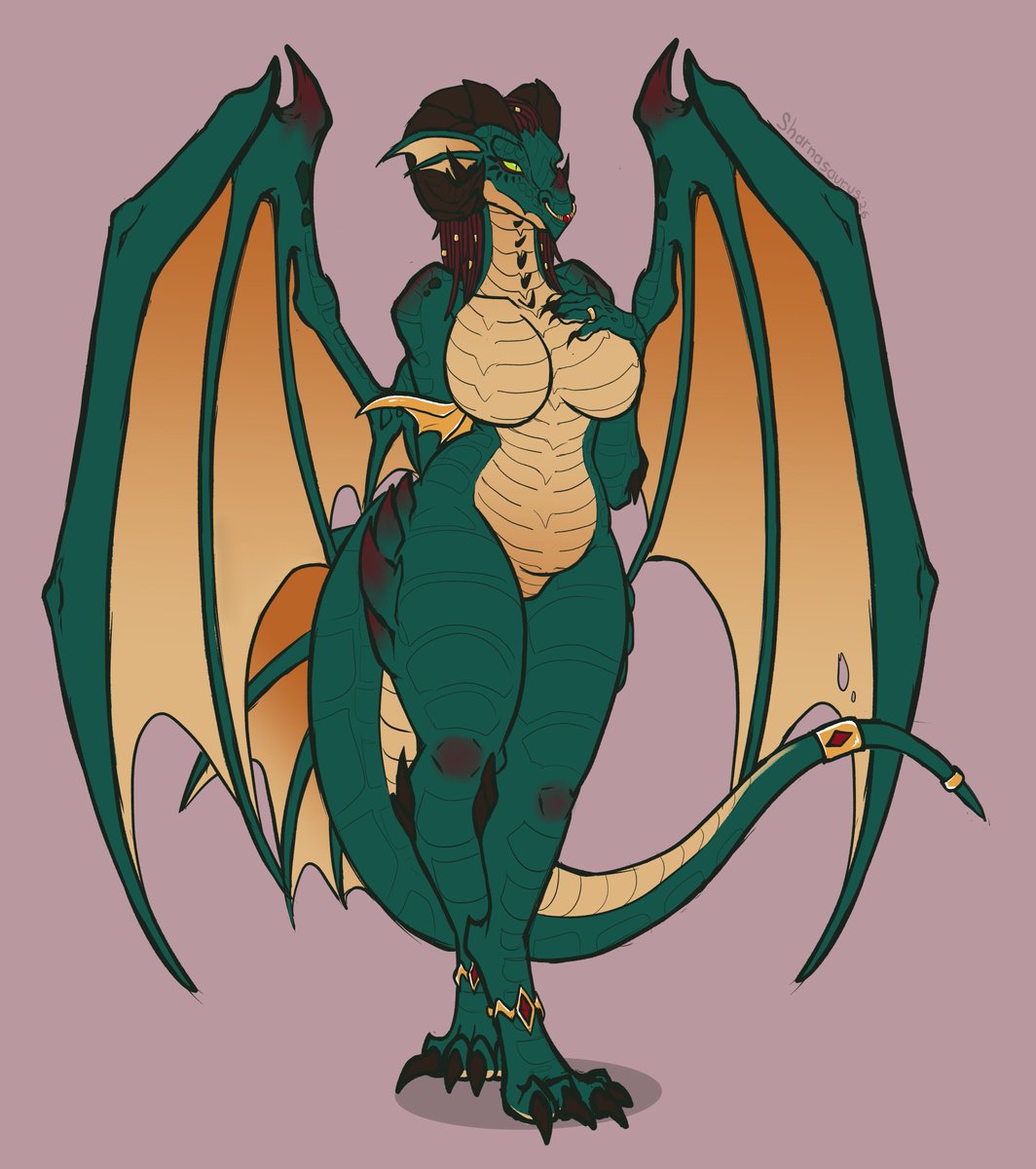 Finally made a Dracthyr I'm happy with, so here is she. ✨