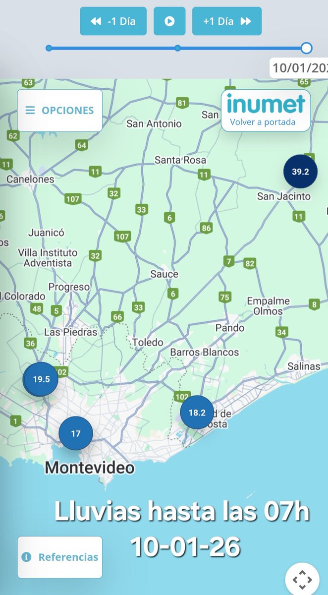 Las lluvias acumuladas en este episodio de lluvias para la estación del Prado en Montevideo sumaron 82.4 mm.
En todo diciembre llovieron menos de 10 mm
