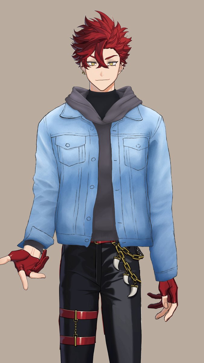 想了半天還是想畫日常服
老大應該滿適合這種街頭風穿搭吧

 #2026血狼組冬季服裝大賞