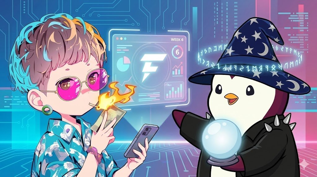 ChainLog7's tweet image. kithe 형의 이 글을 보고,
 아직 늦지 않았다는 생각이 들었습니다. 오늘이 마지막 날이네요.

그래서 @flipster_io Week 6 챌린지에 참여합니다.

보기에 크게 복잡하지는 않고,
몇 번의 거래만으로도 상위에 오를 수 있을 것 같지만,
마지막 날에는 거래량으로 치고 올라오는 형님들도 있을 것…