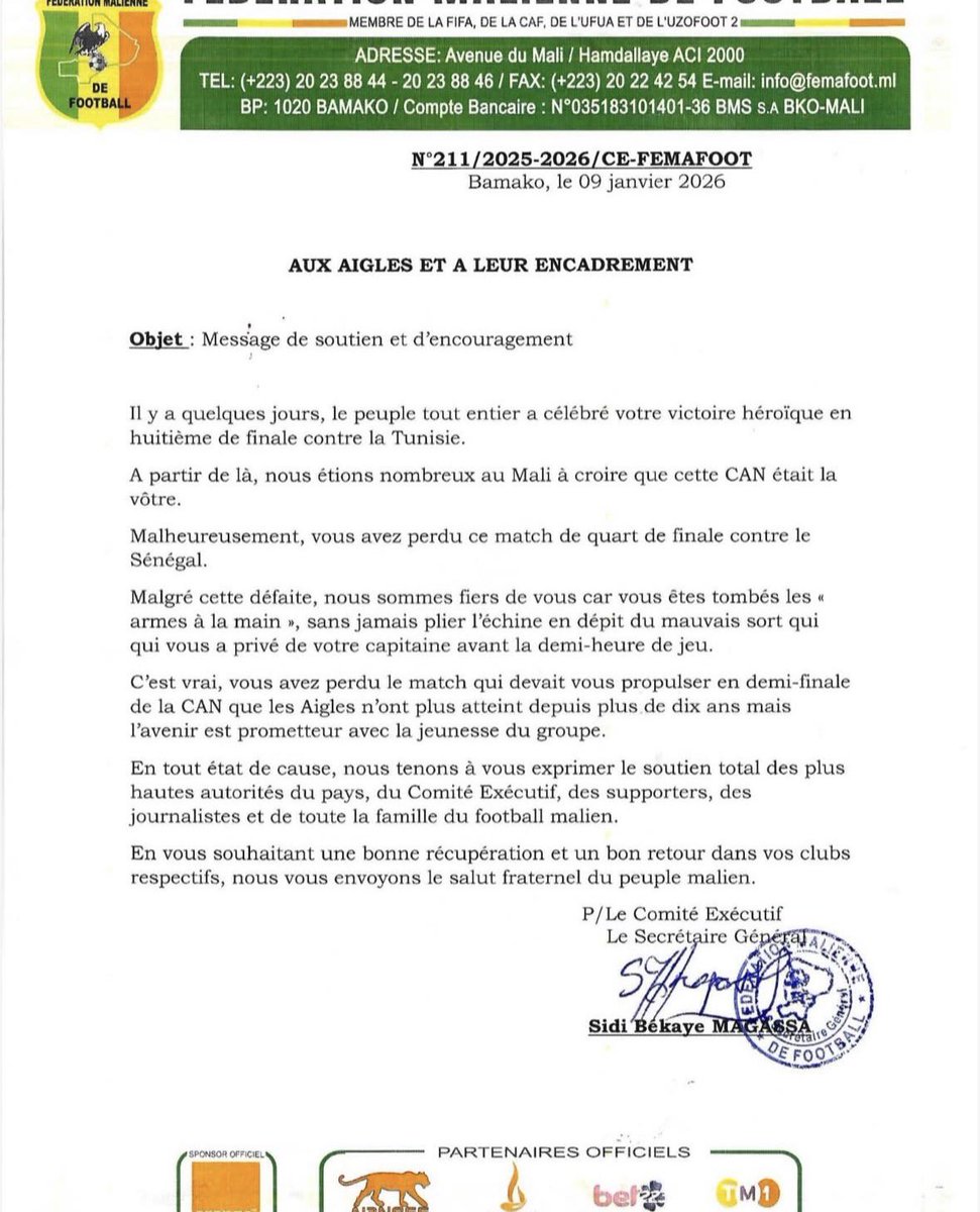 AiglesDuMali_'s tweet image. Communiqué de la FEMAFOOT écrit par le secrétaire général 😂

Dans quel match le capitaine s’est fait exclure avant la demi-heure de jeu ?

Encore des papiers A4 scanné pour être publié @femafoot vous êtes très anciens. Laissez la place aux jeunes maliens ils vont gérer 🙏🏾