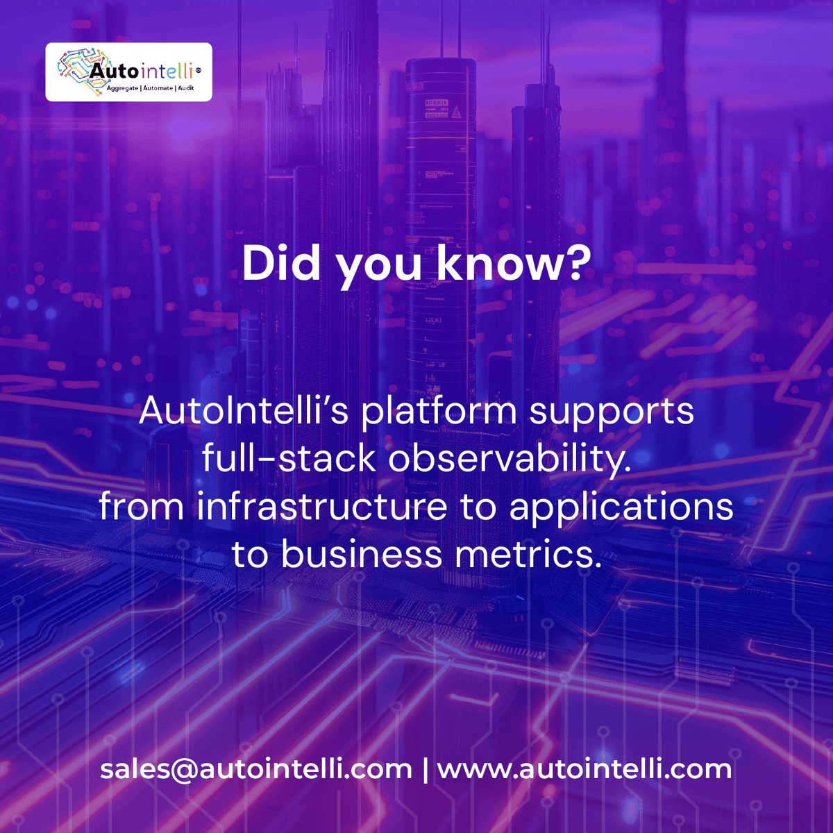 autointelli's tweet photo. Intelligence at Every Layer.
#AutoIntelli #FullStackObservability #AIOps #SmartIT #DigitalVisibility #EnterpriseTech #BusinessMetrics #ITIntelligence #ModernIT #FutureReady https://t.co/MePjsIhElh