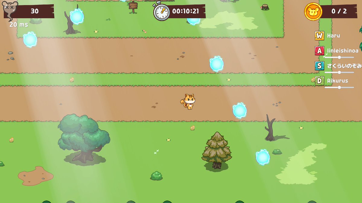 WASDを4人で分担するゲームがめちゃ面白かったのに、スクショにしたら何も面白さが伝わらないのバグでしょ( ˘•ω•˘ )