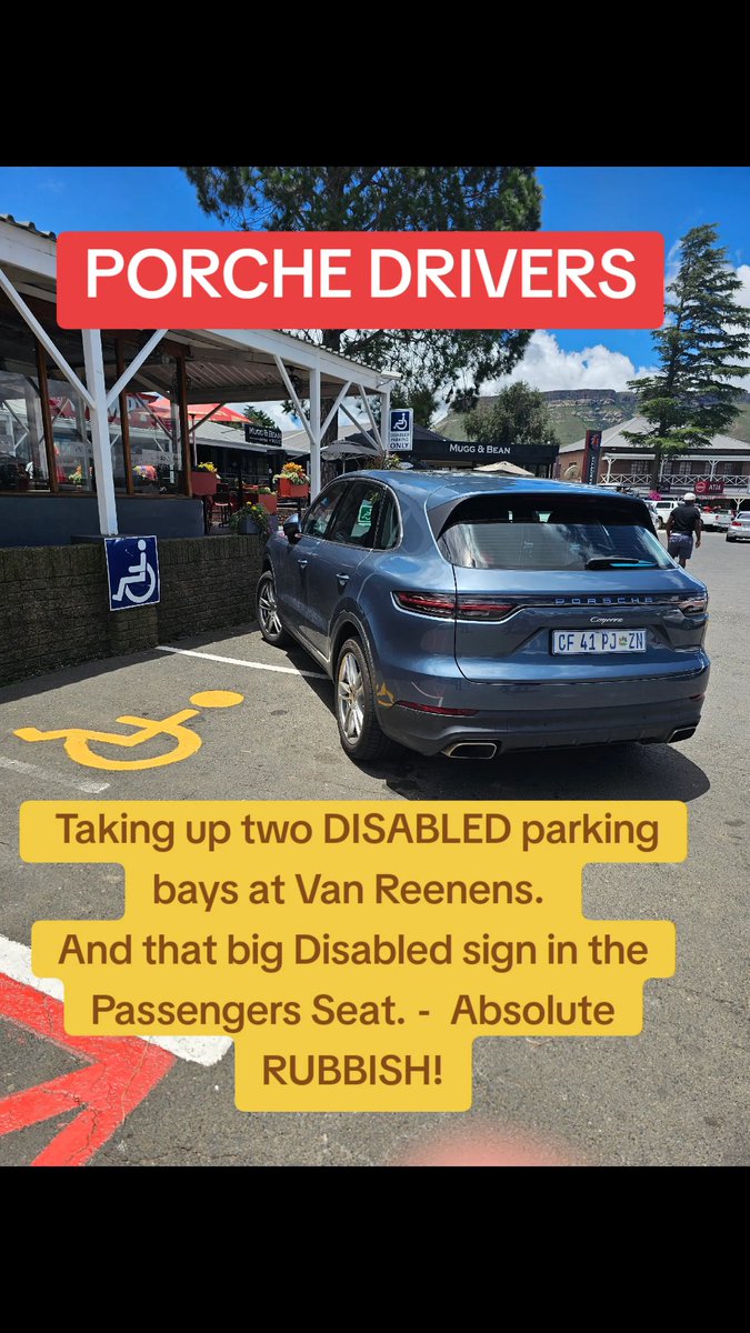 The DISABLED COMMUNITY should hang,  draw and quarter this DICKWAD.  Porche drivers are heartless!

#porchecriminals #disability #criminals