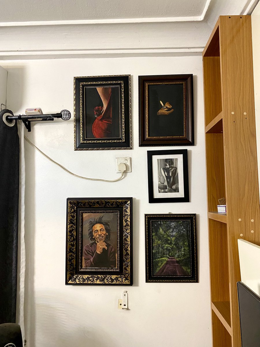 OzoezeM's tweet photo. Everywhere I turn in my crib, my art is there. 13yo me would think I’m so cool https://t.co/h73YzLh84E