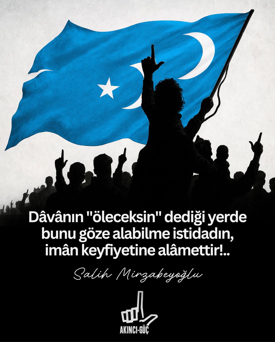 Dâvânın "öleceksin" dediği yerde
bunu göze alabilme istidadın,
imân keyfiyetine alâmettir!..

Kumandan Salih Mirzabeyoğlu