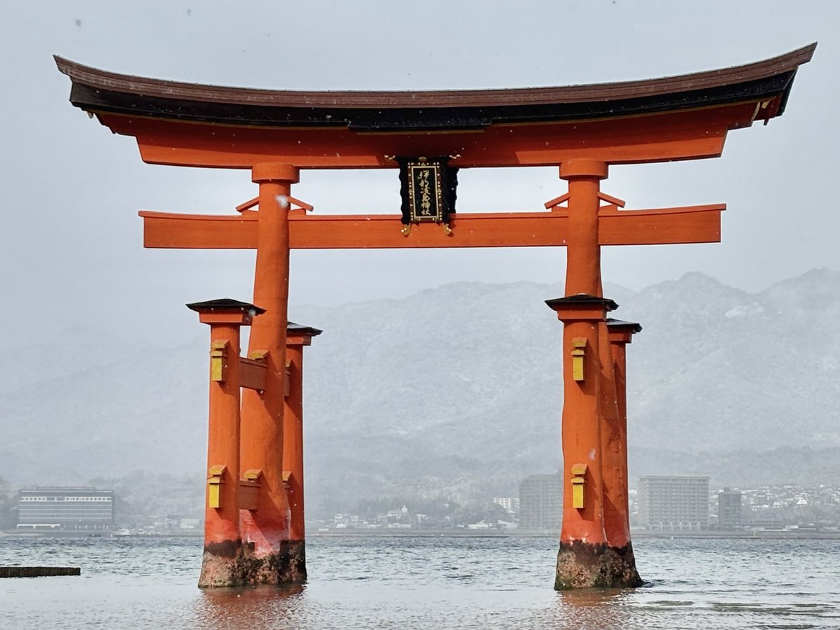 1lfAngels's tweet photo. 今日は厳島神社へ⛩️
ホテル前から船で宮島へ行けるので楽だけど天気は雪❄️
🚡宮島ロープウェイは強風で運休😢

広島の牡蠣の大量死で心配したけど宮島の牡蠣は無事提供されていました🦪
夕食はあなごめし😋

JRの人身事故で広島駅へは路面電車で80分かかり、あと5分遅れたら新幹線に間に合わなかった💦 https://t.co/vV3iVxAlsy