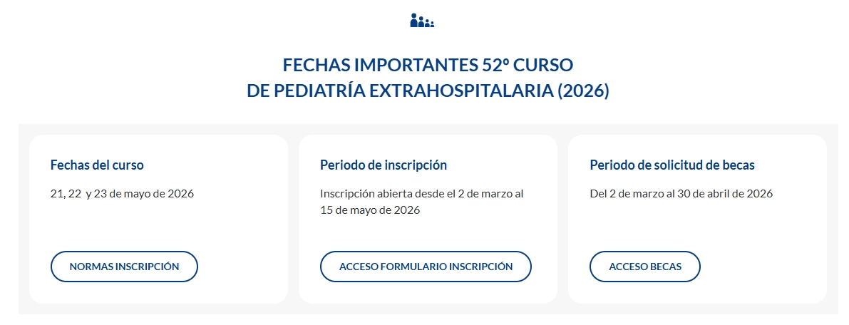 GRINDOPE's tweet image. 👉Apúntate al 52º Curso de Pediatría Extrahospitalaria  #grindope2026. Recuerda estas fechas:
🗓️Fechas del curso: 21, 22 y 23 de mayo 2026
✍️Inicio período de inscripción: 2 de marzo 2026 (vía web)
🧾Solicitud de becas: 2 de marzo 2026
🫂Te esperamos! grindope.com