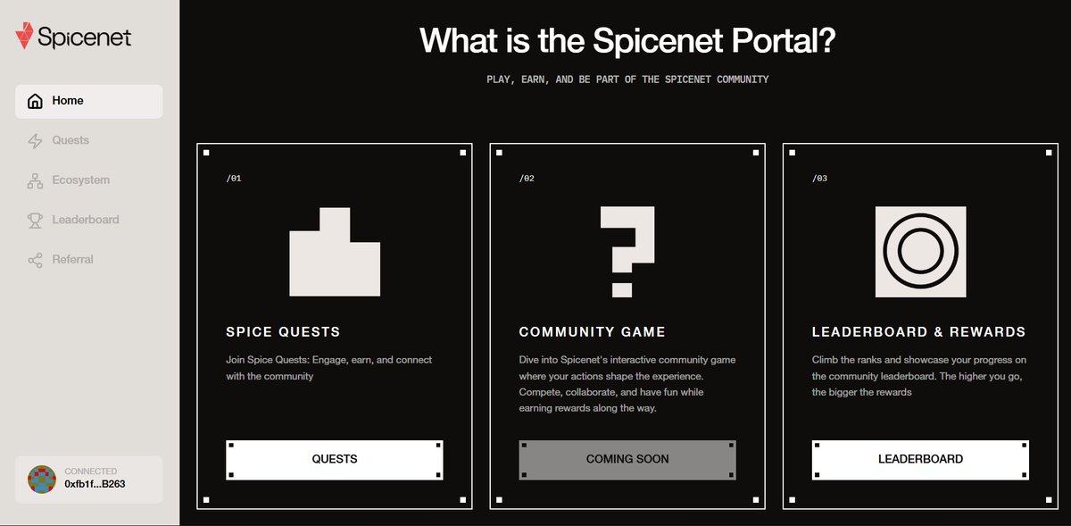 AlMessiah5's tweet image. portal.spicenet.io/?referralCode=… the Portal for simplicity and confidence: users keep using their familiar wallets and assets on their preferred chains (the experience is “bridge‑free”)
Connecting is one click, and all tasks are clearly explained step‑by‑step
@Peprika_Inferno