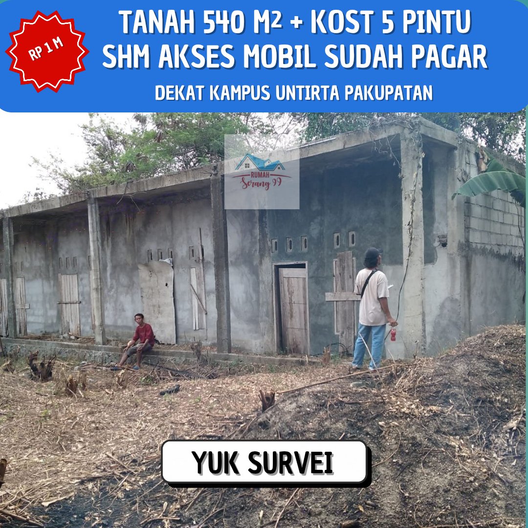 firjars99's tweet photo. Tanah 540 Meter Bonus Kostan 5 Pintu Sudah Didak Dekat Kampus Untirta Pakupatan

Luas bangunan: 300 meter
Akses mobil
Surat: SHM
Tanah sudah diTEMBOK KELILING

Cocok utk bangun kostan dan rumah impian

Harga : Rp 2 jt/m

Berminat? WA utk fast response
087774807963 https://t.co/a2UMCfWiRD