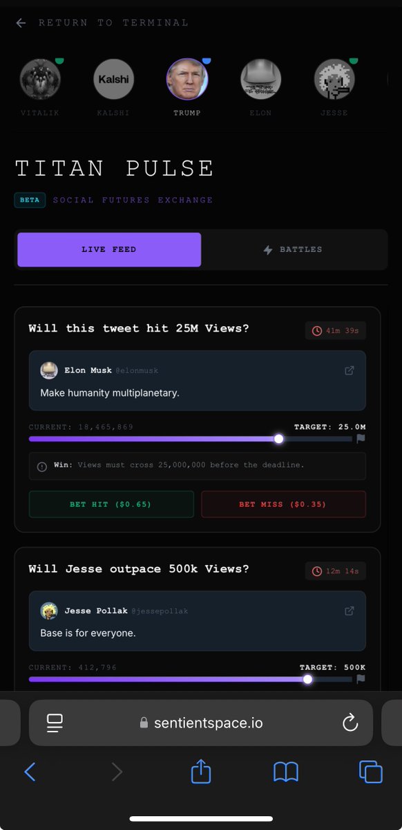 we are cookin’ at <a href="/SentienSpace/">Sentient Space</a>

something comin’ for degens … 

stay spaced 🫡