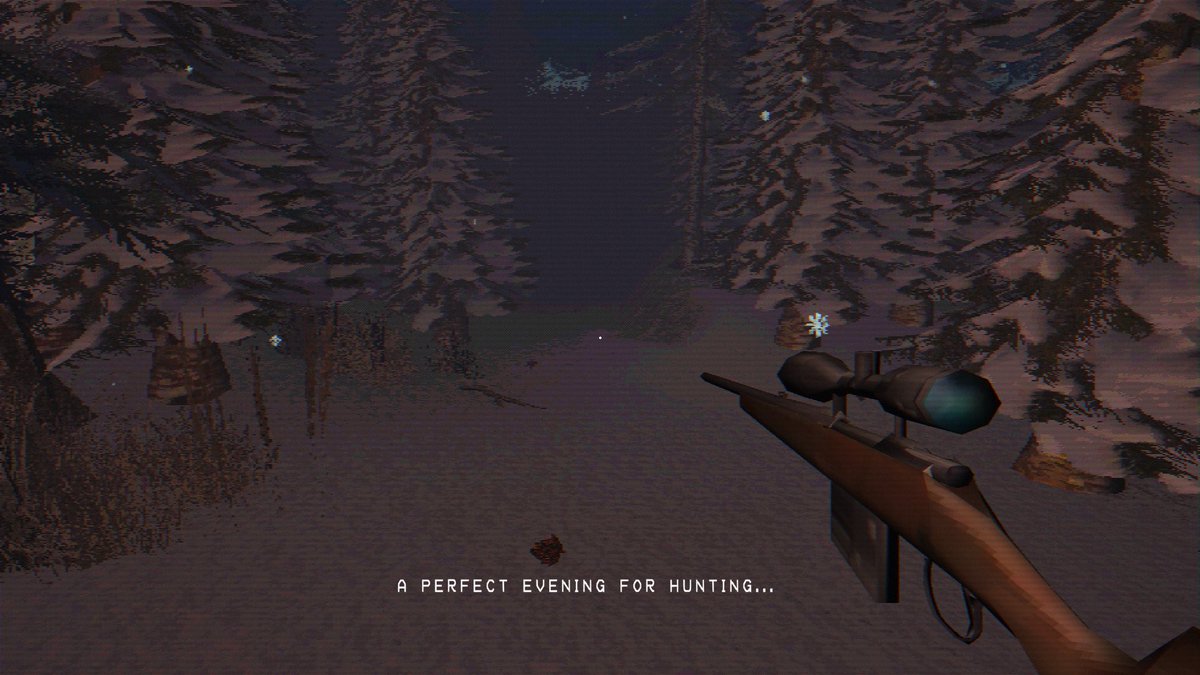 EighteVonDim's tweet photo. Going on a short winter hunting trip… Nothing can go wrong right? 

#psx #ps1 #lowpoly #horror #gamedev #unity https://t.co/TryjpoXYeT