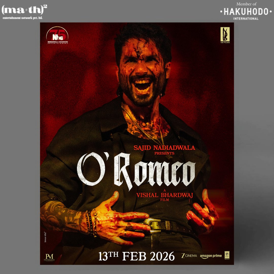 MATH_Ent's tweet image. We at @MATH_Ent are proud to be associated with #ORomeo

Poster Design by MA+TH Entertainment Network 

O'Romeo ki khushboo udegi iss Valentine's.

Catch a peek into the world of #ORomeo - Out Tomorrow!

#SajidNadiadwala presents 
A @vishalrbhardwaj film