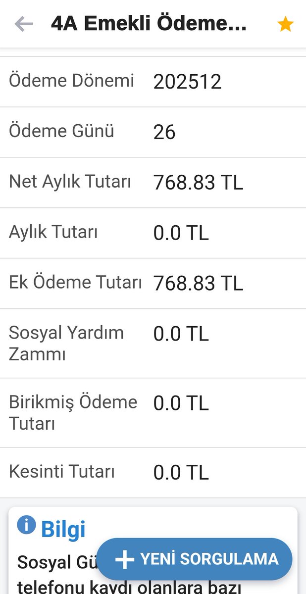 Arkadaşlar benim emekli maaşım EK ödemem 768,83×26=19.989,58 yapıyor burada akp ve mhp partileri bana 10lira12kuruş zam mı vermiş oluyor 20 binliraya tamamlamışlar ya benim kafam basmadı.
