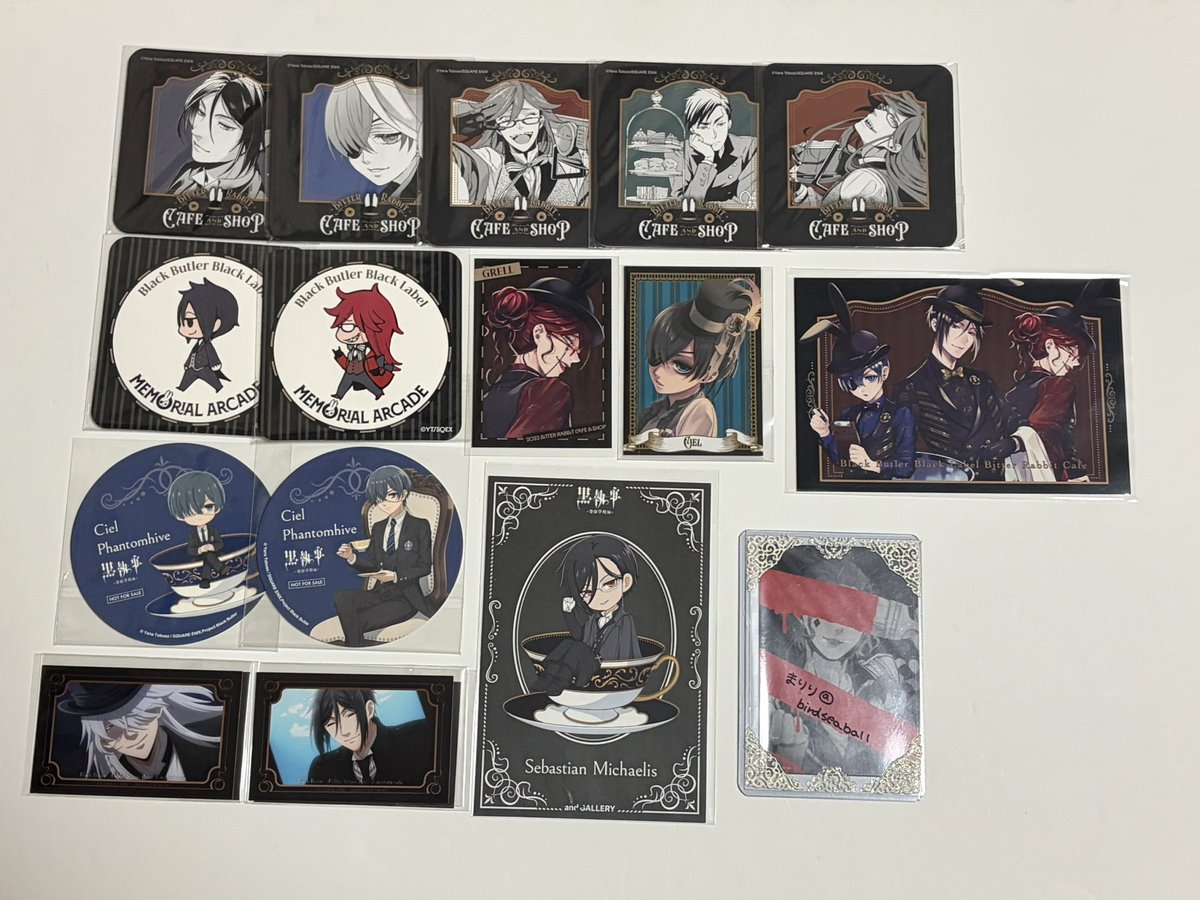黒執事 Black Label 交換 ①フォト風カード ②ティーカップ ③アクリル