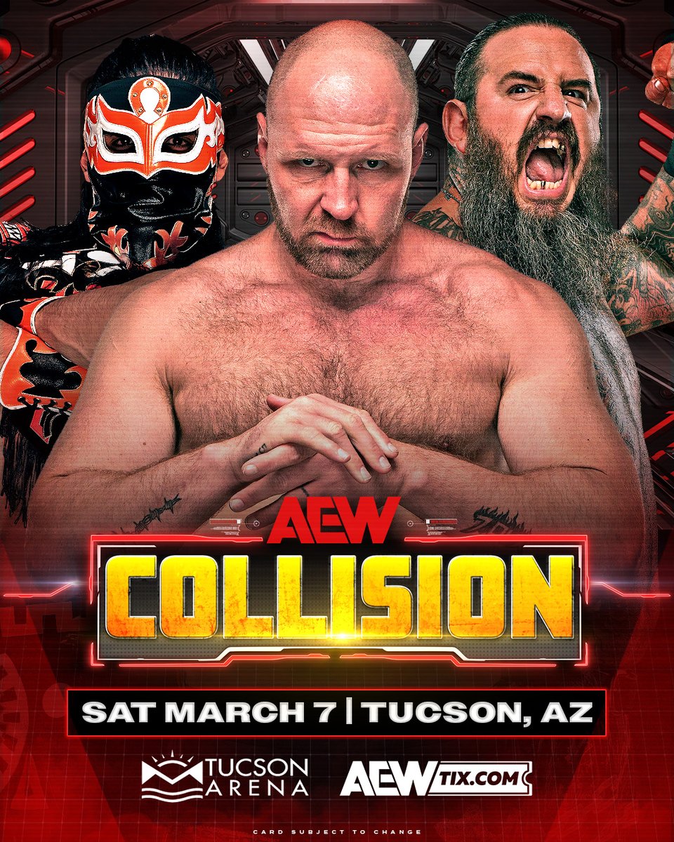 AEW's tweet image. EL PASO, TX &amp;amp; TUCSON, AZ: AEW is coming your way!

• #AEWDynamite at the Don Haskins Center on Wed, Mar 4
• #AEWCollision at Tucson Arena on Sat, Mar 7

Early Access Premium Seating starts tomorrow; tickets on sale 1/16.

Sign up to be an AEW Insider for presale access and more…