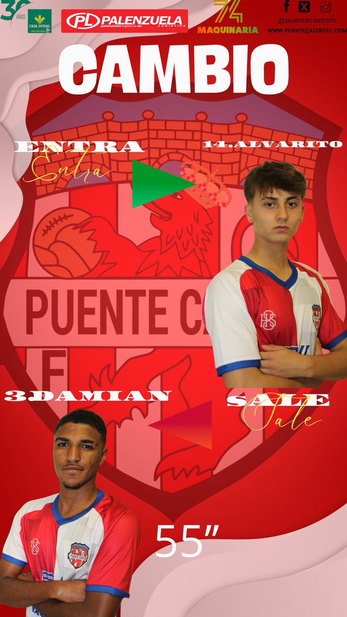 ⏰ cambios para el juvenil a
1️⃣ <a href="/cdlavirgen/">CD Virgen del Camino</a> 
0️⃣ JUVENIL A

#orgulloarlequinado #vapuenteva #somosfutbol #somosformacion