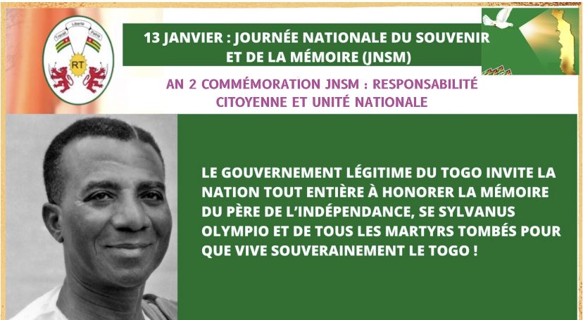 #FreeTogo #SITO Décret du 09.01.2026 du Gouvernement légitime du Togo portant création de la Palme de la Souveraineté avec nomination de tous les détenus politiques libérés ou non, en lutte pour la fin de la dictature néocolonialiste de ⁦<a href="/FEGnassingbe/">Faure Essozimna GNASSINGBÉ</a>⁩ ⁦⁦<a href="/UNWatch/">UN Watch</a>⁩