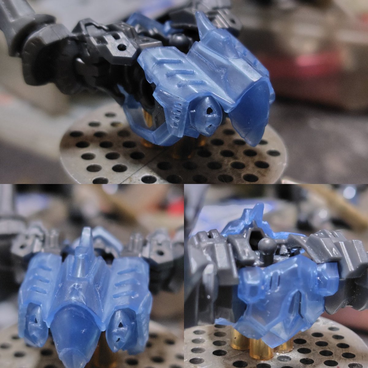 miko_Almaz's tweet image. VSMSダルマスホークヘッド
胸部、背面外装、クリアパーツ
彫れる箇所、開口一応これで終わりです😊