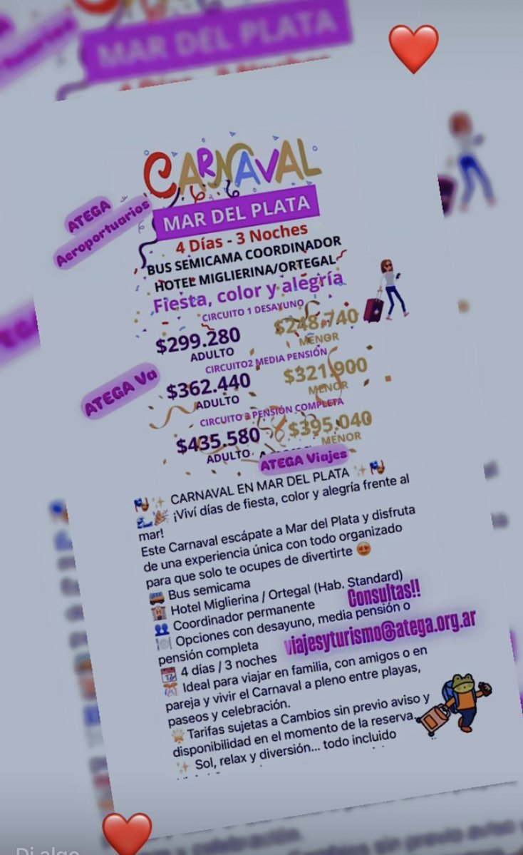 _ATEGA_'s tweet image. ‼️Viaja con ATEGA‼️ 
‼️Consulta Tarifas‼️ 
‼️ATEGA Viajes y Turismo‼️
‼️Todos los destinos‼️
‼️Tu Viaje es HOY‼️ 
‼️ATEGA Va‼️

✈️🚌🚲🏍️🚙⛴️🚁⏳💵 🏨😁🧳🏄🏿‍♂️⛷️🏖️🏔️

‼️Sabemos de Aeropuertos‼️
‼️Sabemos de Viajes‼️

👉viajesyturismo@atega.org.ar

#AtegaViajes #AtegaVa #ModoAtega…