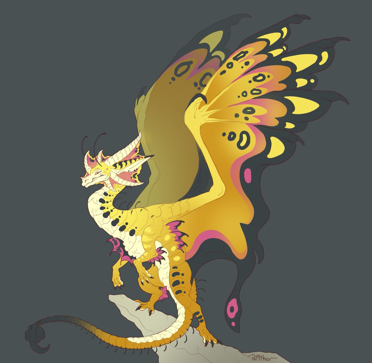 Design of a dragon for a D&amp;D campaign for my friend - meet Lizardo the Great Wizardo! ✨

#dragon #characterdesign  #dungeonsanddragons #faerie #faeriedragon