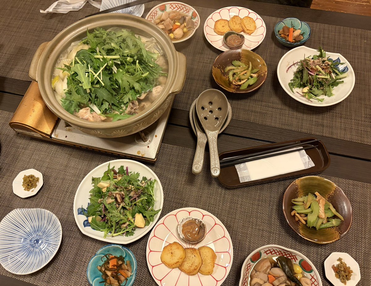 農家民衆の自家製野菜たっぷりの夕食。体が喜ぶ美味しさ❤️