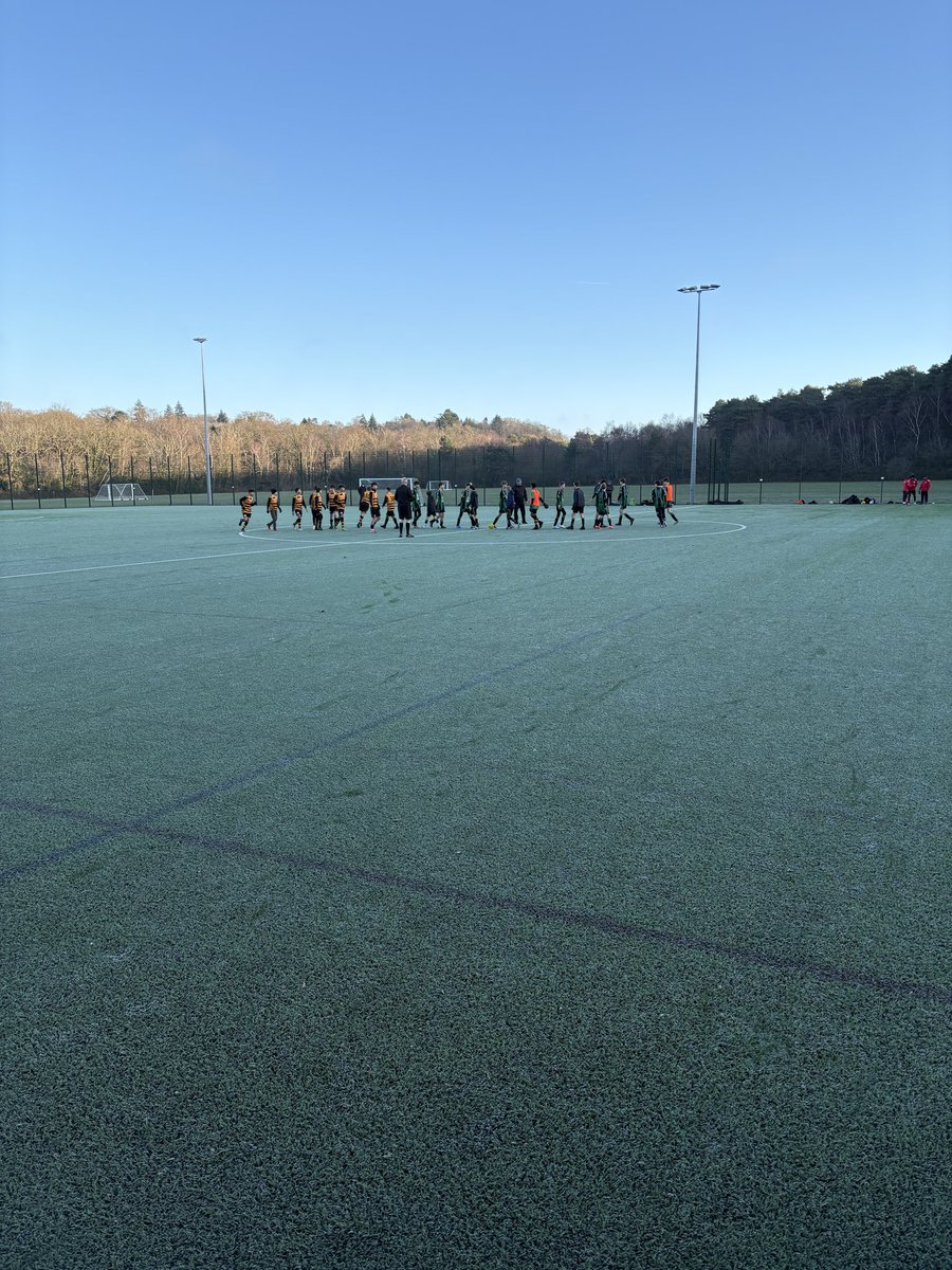 Always nice to watch your son play football, despite the 7-1 thrashing. 

Referee turned up late, so was already to go.

#frosty #youthfootball #roadworks