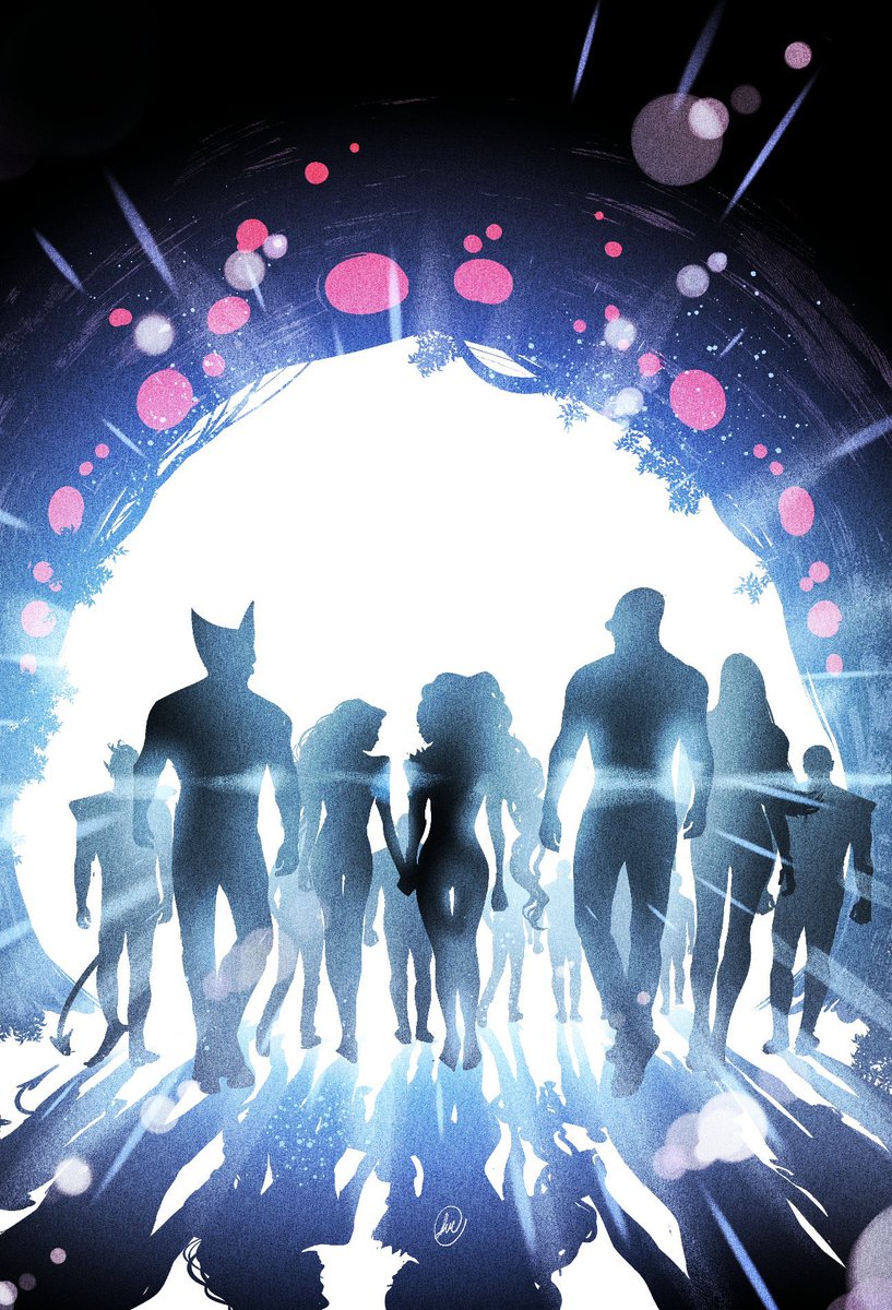 dylnizz's tweet image. Jean and Ororo holding hands while Scott’s all the way in the backkejfhjehd