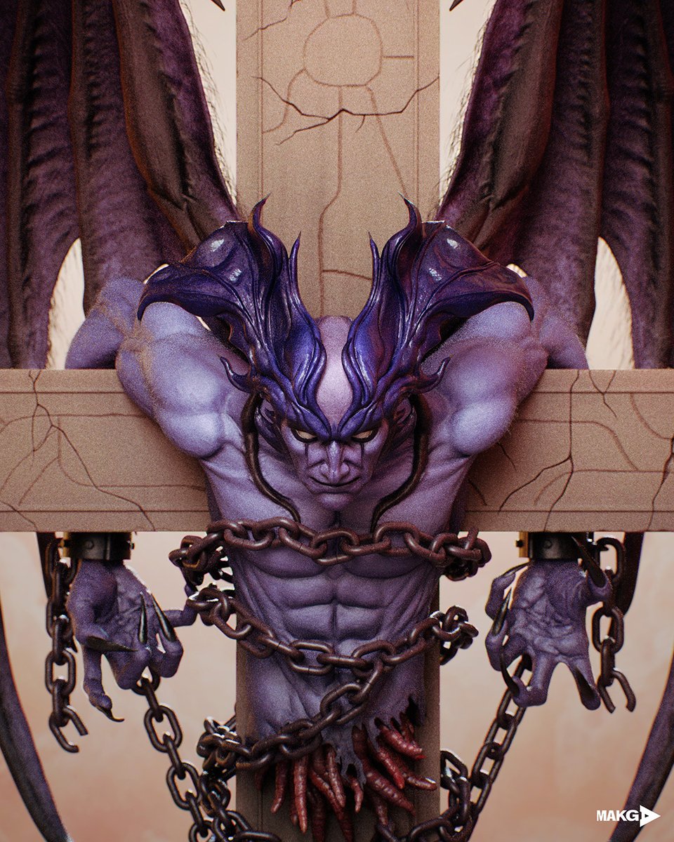 manganuka's tweet photo. Devilman 3D Fan Art  
Inspired by Go Nagai's classic and the illustration by Tohru Watanuki.

#Devilman #GoNagai #ToruWatanuki #Zbrush #MarmosetToolbag #3dModeling #FanArt https://t.co/YTe1i215P6