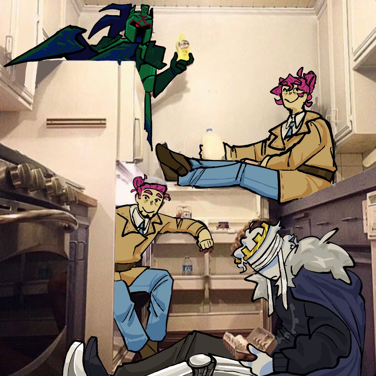 Maybemeidk29121's tweet photo. The four people who run the BanLands. (Rehab Au)

Reluctant king, advisor and the informants.
#ROBLOX #robloxart https://t.co/Jqb3QEbhNt