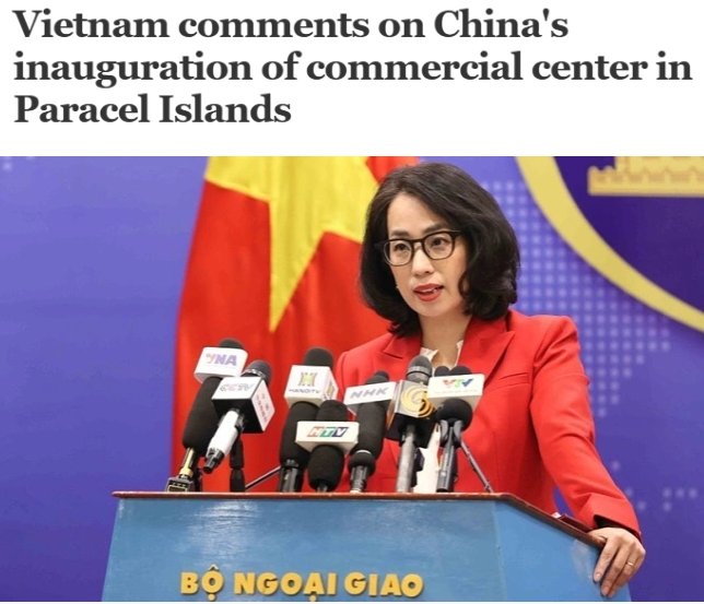 MinhDr18's tweet photo. Vietnam makes it clear that the newly inaugurated Chinese commercial center on Phu Lam Island in the Paracel Islands is illegal and invalid. Vietnam resolutely opposes such activities. China should build malls on its mainland, not on Vietnamese islands https://t.co/Tl4qfPS04G