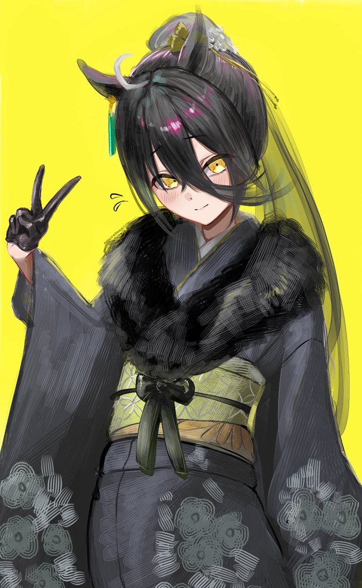 Ama_sa3's tweet image. カッフェの振袖が見たいんすよ
 #ウマ娘  #マンハッタンカフェ