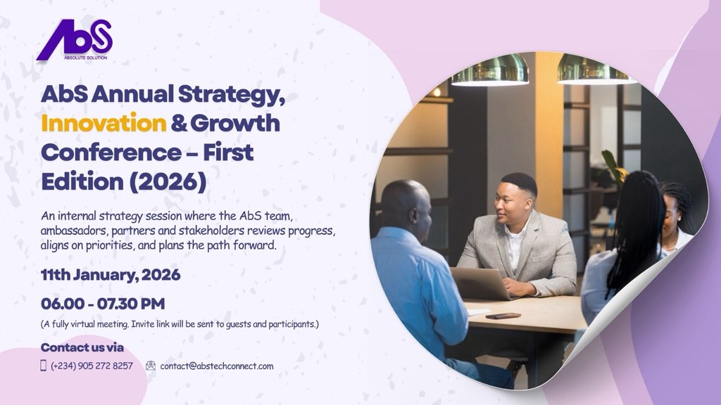 ABSTEAM01's tweet image. *Today is the Day*
The AbS team comes together to align, innovate, and define the future.
Welcome to the AbS Annual Strategy, Innovation &amp;amp; Growth Conference 2026.
 #AbSStrategy2026 #InnovationAndGrowth #TeamAbS