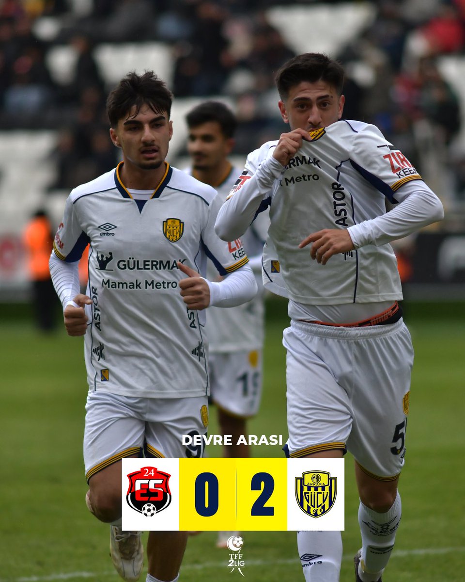 ⏱ Devre Arası: Anagold 24Erzincanspor 0-2 MKE Ankaragücü’müz