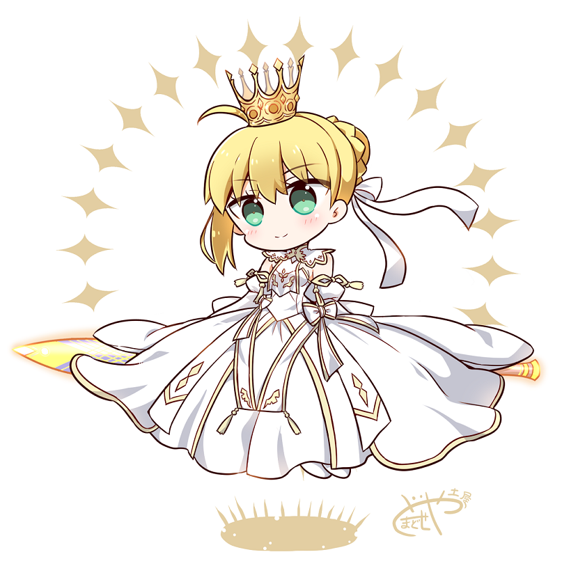 アルトリア・ペンドラゴン 「【FGO】ログトリアさん、剣に乗って飛んでるのすき( ˘ω˘ )」|土屋まどせのイラスト