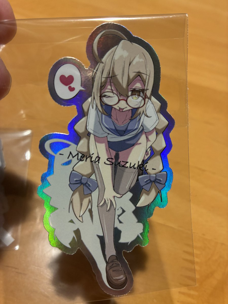 「フォロワー限定プレゼント🎁」
このツイートにリプして頂いた方に
抽選で1名様にオリキャラの「鈴木めりあ」のステッカーをプレゼント！！！
郵送にて発送の為住所等DMで教えて頂ける方限定になりますー。
期限は明日の夕方18時まで！
抽選は例のルーレットで👀