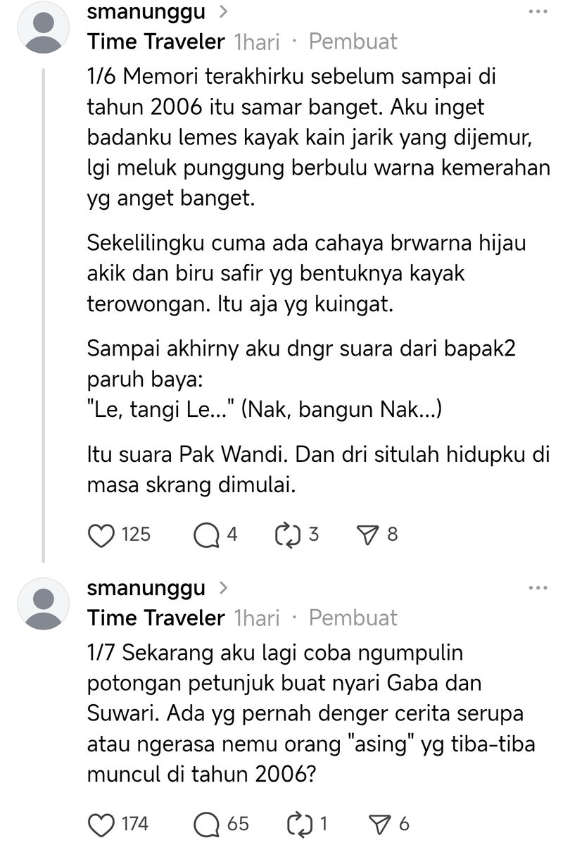 HabisNontonFilm's tweet image. Ada orang di Threads ngaku "tergeser dimensi" ke 2006 dari tahun 1035 dan "terjebak" 20 tahun di era sekarang.

Bakal rame nih. Apa akan ada yang adaptasi thread ini jadi film juga? 🤔