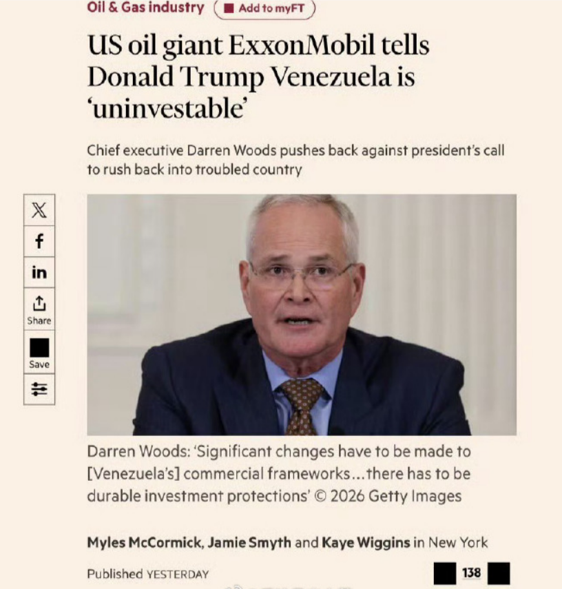 mengyan1234567's tweet image. “你们不干，有的是人干！”

在白宫“石油会议”上，埃克森美孚告诉特朗普，委内瑞拉“不值得投资”，其他两家石油巨头也无意投资。

特朗普的要求也很简单：
1、他们先投资1000亿美元，提高产油能力。
2、再投资500亿美元，提高运输和采炼能力。
回报期大概为15年。

双方不欢而散。

特朗普：…