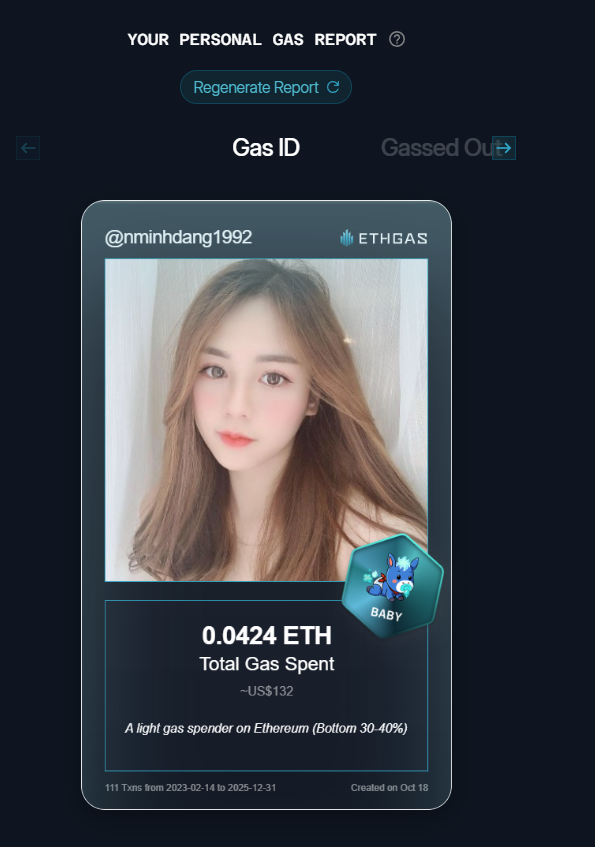 Discovered my Gas ID via ETHGas - turning my gas spend into rewards 🫘

As a Baby Jack, I've spent 0.0424 ETH on gas but earned 8 Beans back.

Get your Gas ID and Beans here: ethgas.com/community/gas-…