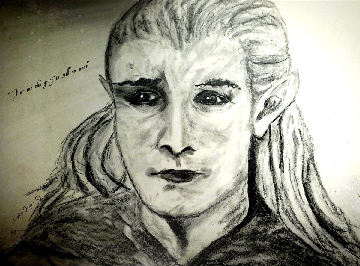 LJ_Believe's tweet image. #POstsbles art classes have started again
 Here is my attempt at Legolas in graphite and a sunset in acrylics.