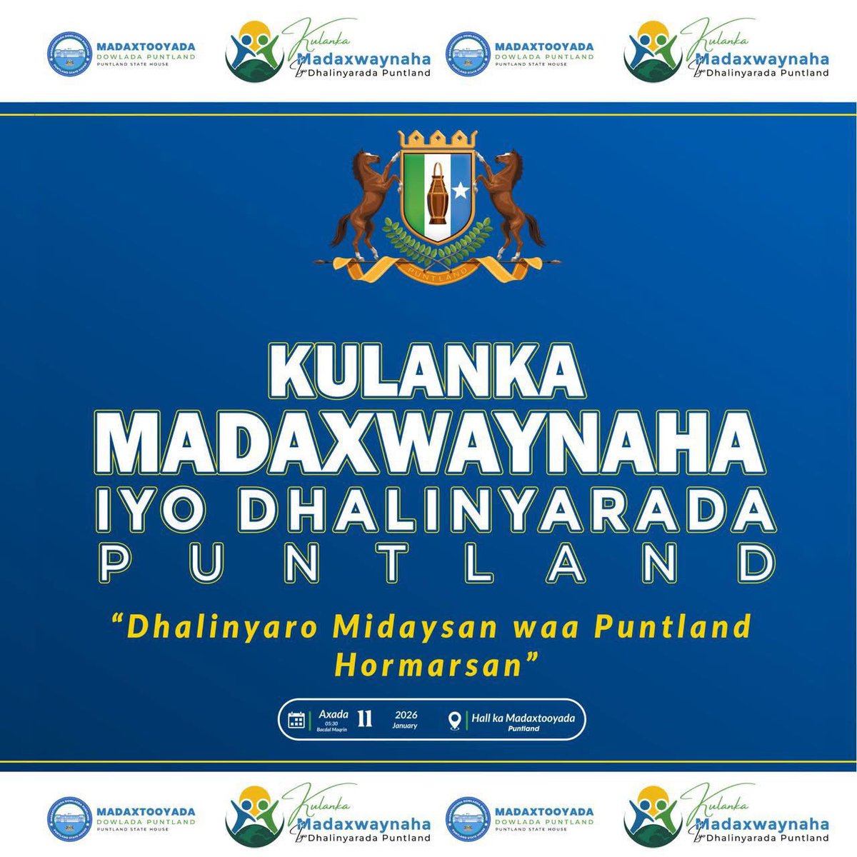 Consultative meetings are ongoing between the leadership of the Puntland Government and various segments of society to reach a collective solution to the country’s overall situation. Tonight’s large-scale meeting is between Puntland youth and the Puntland Presidency