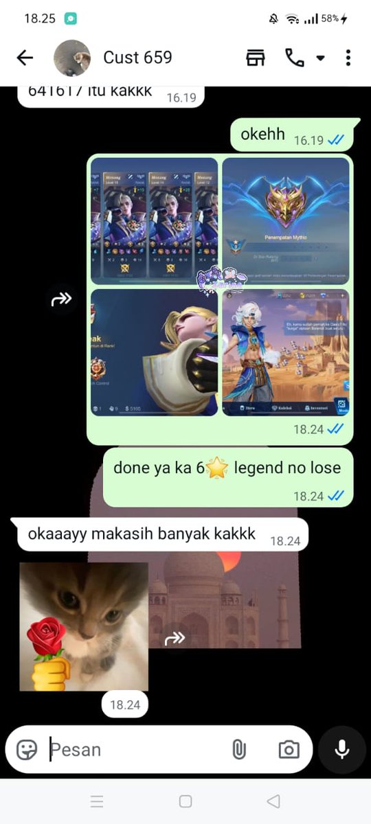 🔸jokgen legend 5🌟 cust roam
🔸jokgen legend 5🌟 cust mid
🔸joki grading 5 win req angela
🔸joki legend 6🌟 req cecil

Yang mau joki ml fast process hit me up ke WhatsApp wa.me/message/CXXQOJ… atau link wa di bio‼️
#jokizarine 643-646✨
#jokiml #zonauang