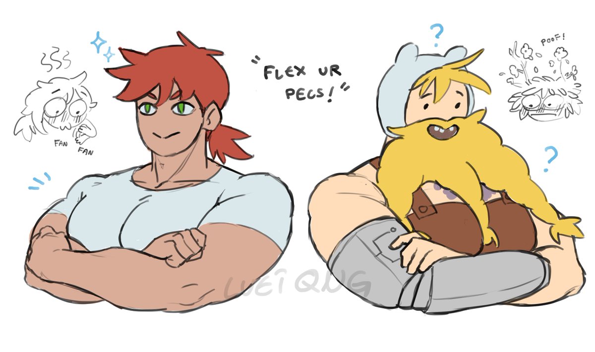 luei_qng's tweet image. what rhymes with hug me🧸

#hunterwizard #finnthehuman #fionnaandcake #adventuretime