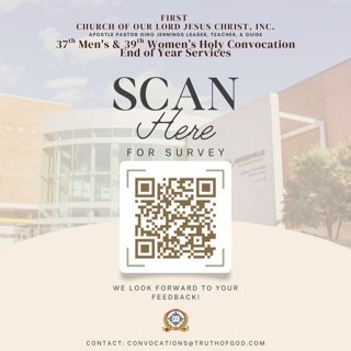 The US National Convocation Committee wants to hear from you!  

Complete the 2025 End of Year Convocation Survey so they can better plan for future convocations.  

Please scan the QR code on the flyer to complete the survey.