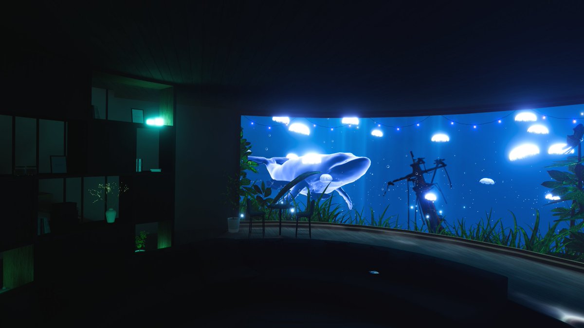 metametarea's tweet image. 水の中にあるシアタールームのワールド
ガラスの向こうの綺麗な景観から、クジラがこちらを見ている時がある
所々に謎解き要素があるようだ
world：ELSEWHERE
By     ：綾女 ayame
タグ：景観　部屋

#VRC #VRChat_world紹介