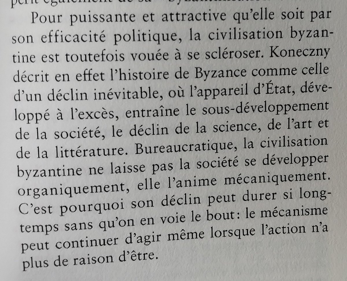 Je viens de finir l’excellente introduction à l’oeuvre de Feliks Koneczny écrite par <a href="/EgoNon3/">Ego Non</a> : La guerre des civilisations. De nombreux passages du livre font gamberger. Il semblerait que le byzantinisme soit en train de définitivement l’emporter en Europe. Un grave basculement.