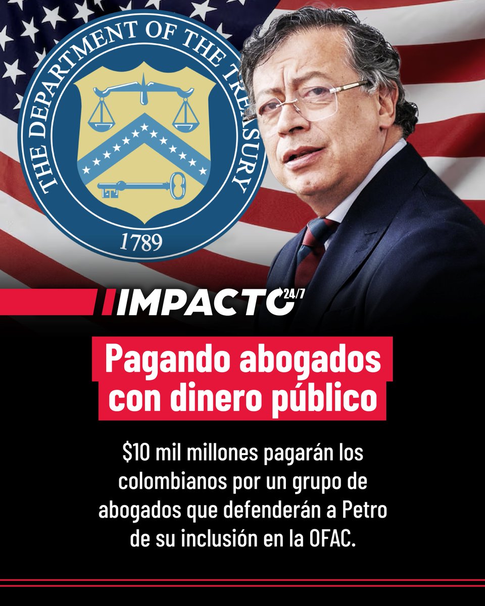 🚨🇨🇴 ABUSO MARXISTA | Mientras el país enfrenta recortes, déficit y servicios colapsados, la Presidencia destinó 10.000 millones de pesos a contratar abogados que defiendan a Gustavo Petro por su inclusión en la Lista Clinton (OFAC). No es una causa del Estado, sino un problema