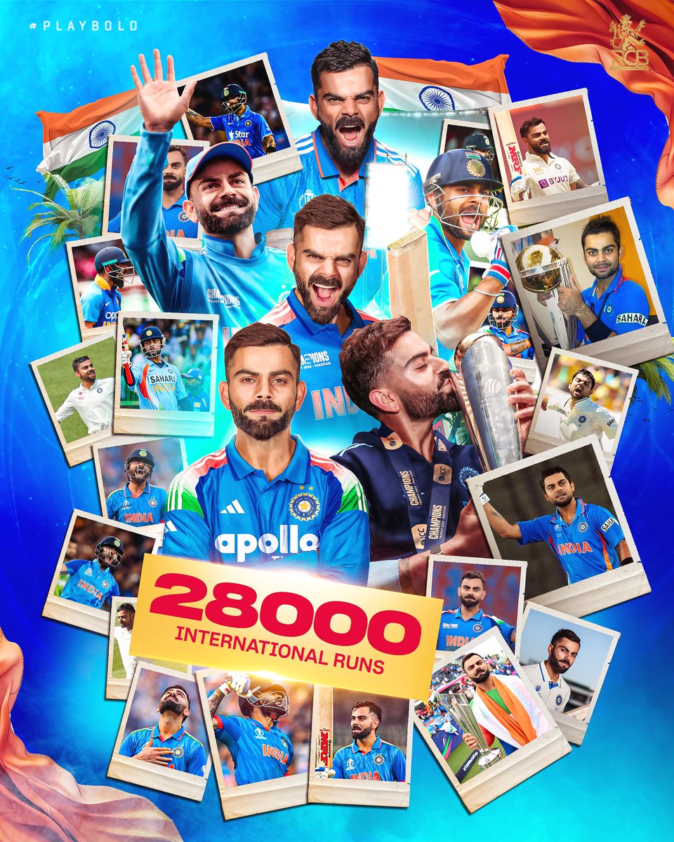 2️⃣8️⃣,0️⃣0️⃣0️⃣ 𝗜𝗡𝗧𝗘𝗥𝗡𝗔𝗧𝗜𝗢𝗡𝗔𝗟 𝗥𝗨𝗡𝗦 𝗙𝗢𝗥 𝗧𝗛𝗘 🐐. 🤯🤯🤯

Virat Kohli climbs yet another summit, becoming only the third player in history to reach this peak. 🏔️

Relentless. Timeless. Legendary. 👑

#PlayBold #ನಮ್ಮRCB #INDvNZ