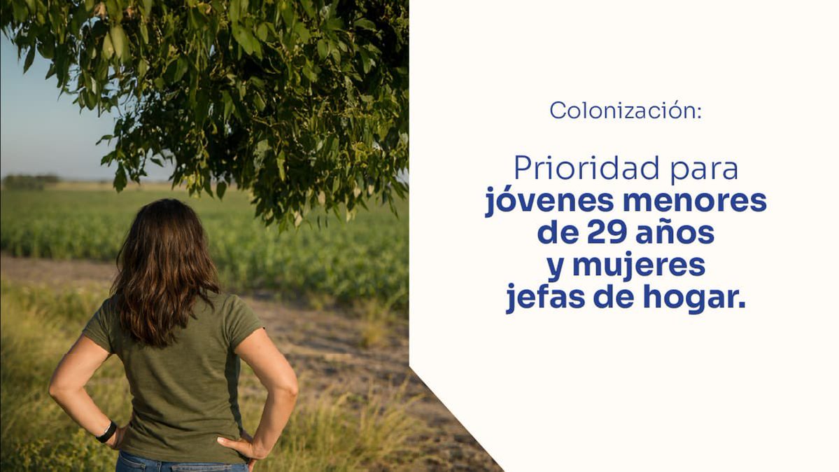 La política de colonización pone en el centro a quienes hoy enfrentan mayores barreras de acceso:

- Jóvenes rurales menores de 29 años

- Mujeres titulares de hogares monoparentales

Esta priorización busca garantizar recambio generacional, equidad y arraigo en el medio rural.